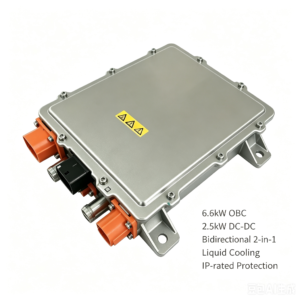 200-460Vdc Bidirectional OBC/V2L Charger with 2.5kW Converter 2-in-1 CAN IP67 Liquid Cooling for Electric Cars